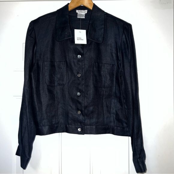 Talbots Jackets & Blazers - Vintage 90s Talbots Irish Linen Jacket Button Navy Blue Size 12